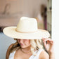 cream wide brim summer hat
