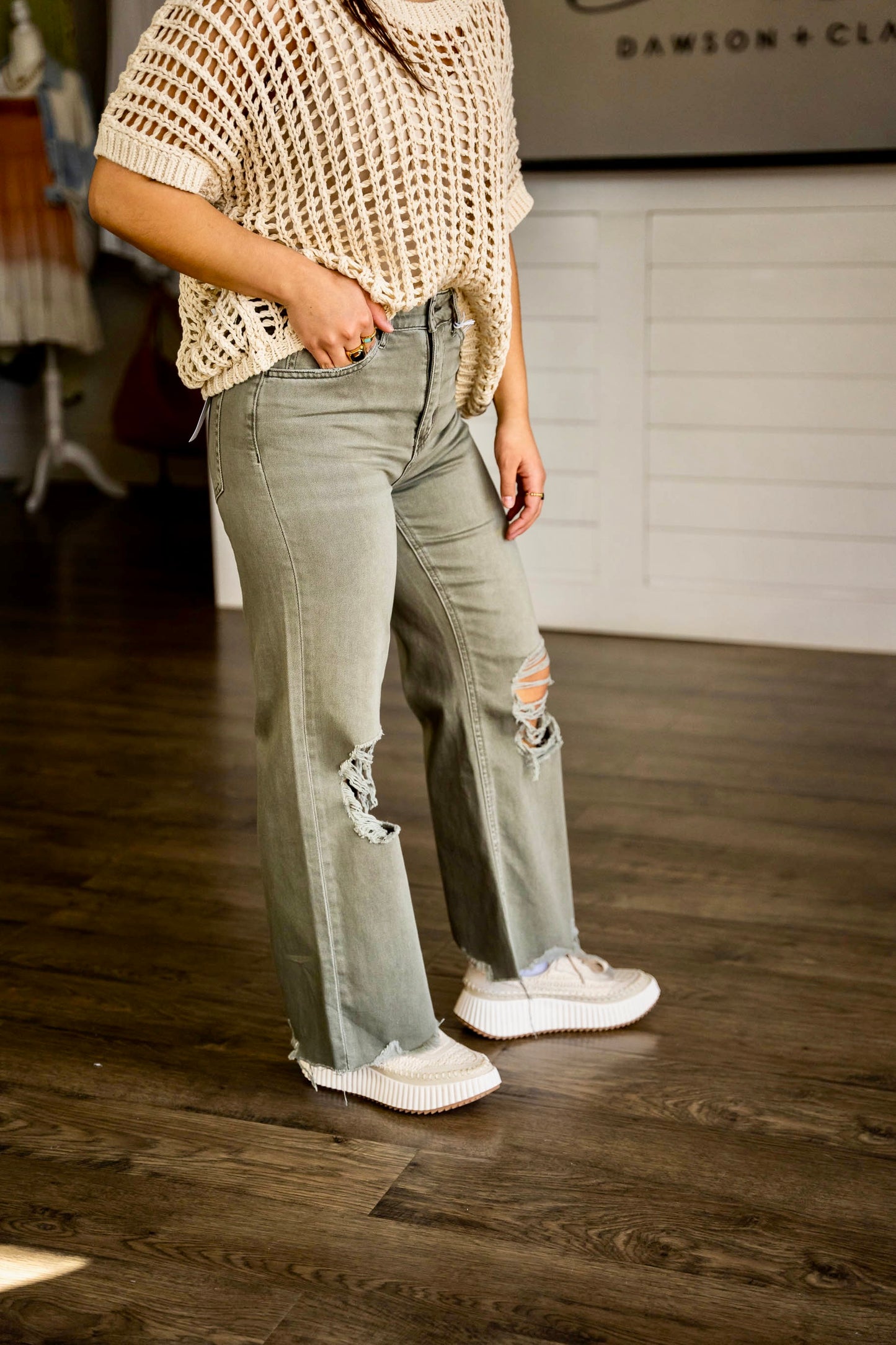 90'S CROP FLARE JEANS