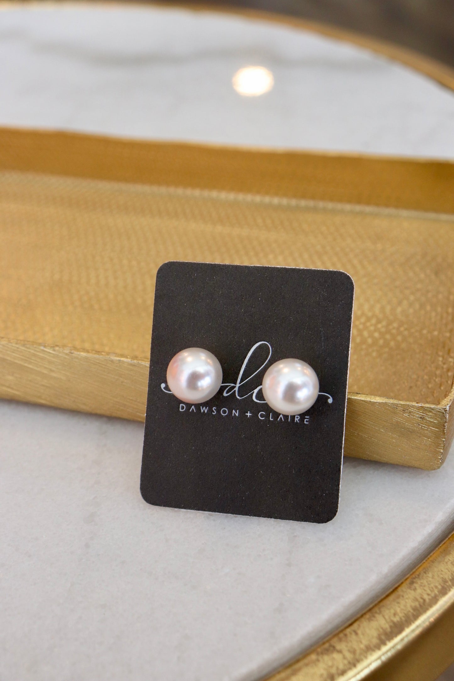basic white pearl earring