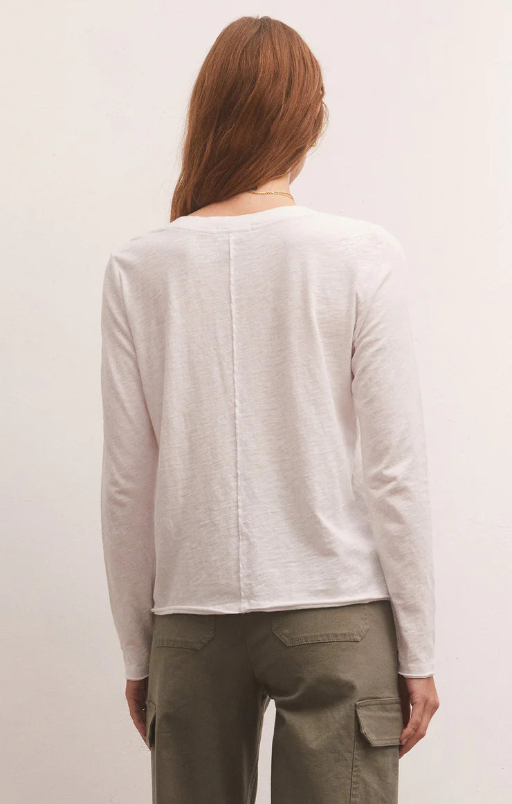 women's white long-sleeve shirt