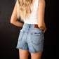 SOFIE HIGH RISE MOM SHORTS WITH SIDE SLIT
