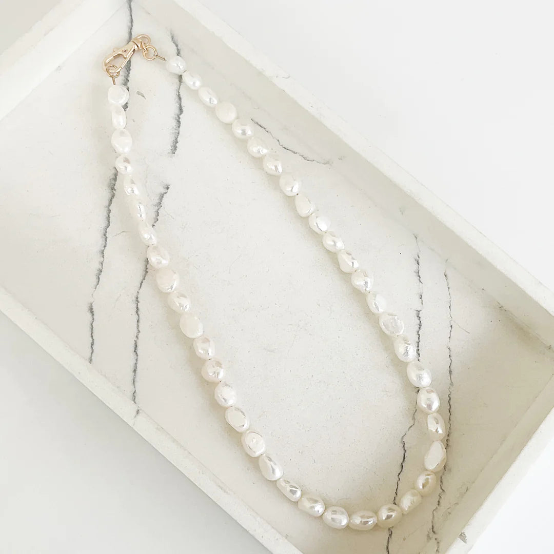 SMALL PEARL SWIVEL CLASP NECKLACE