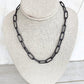 chunky matte onyx or gray layering necklace
