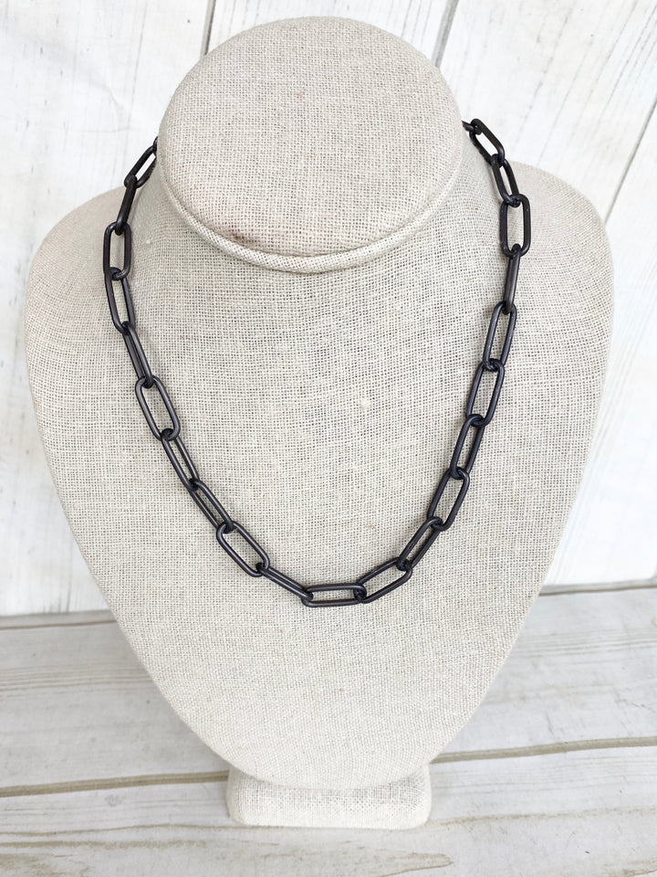 chunky matte onyx or gray layering necklace